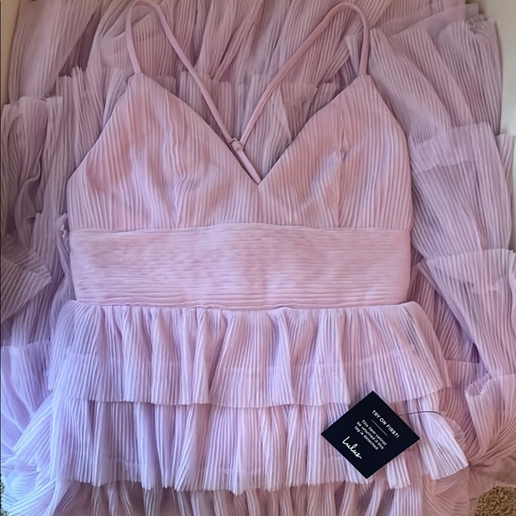 Lulu's Purple Ruffled Tiered Maxi Gown - Picture 6 of 9